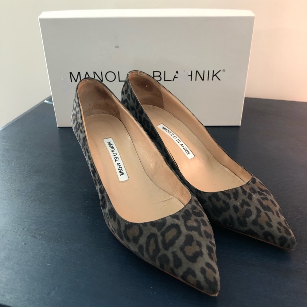 Manolo Blahnik leopard print heels